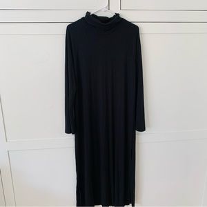 Who What Wear Black Ribbed Turtleneck Long Sleeve MIDI Dress Size XL